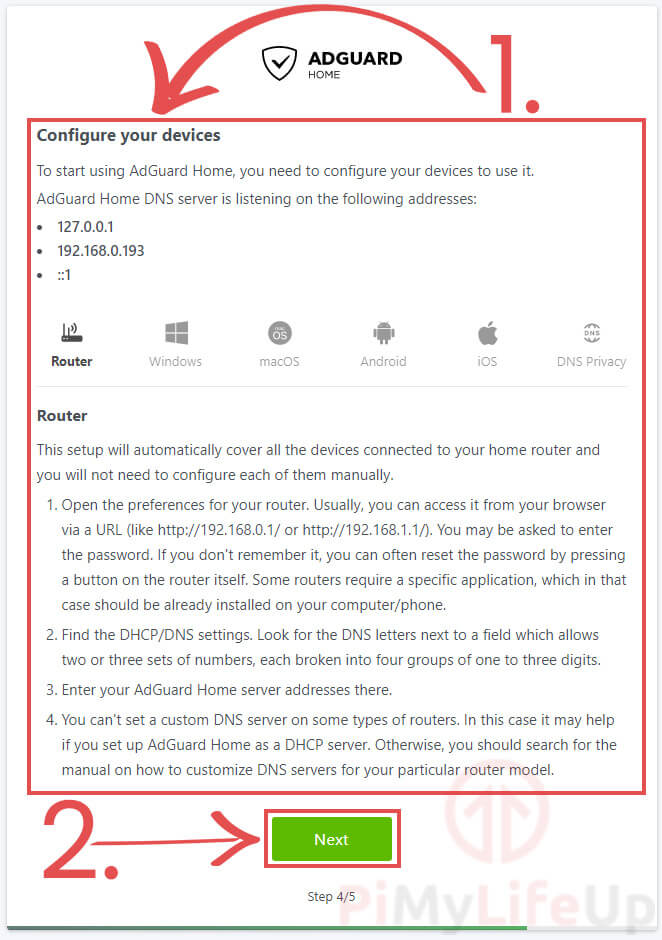 How to configure DNS settings for AdGuard Home