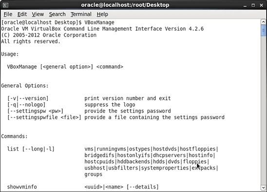 VBoxManage CLI for Oracle VM VirtualBox